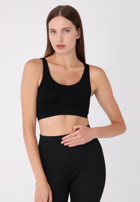 Bustieră Lejeră cu Bretele Late – Fără Push-up,Culoare Negru,Engros